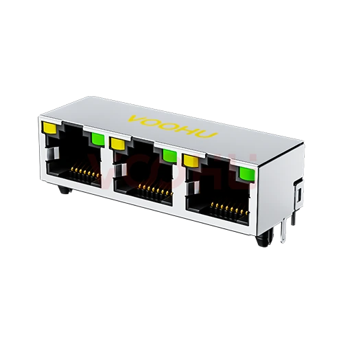 WH56I338820111101 90&deg; 1*3 LED Y/G Tab Up RJ45