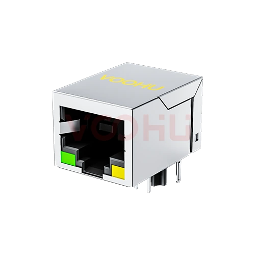 SYT111B075AA2A1D 90&deg; side insertion 1*1 Tab Down 10/100M G/Y DIP RJ45
