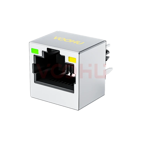 SYT52F1188AB2A1DB4078 180&deg; vertical 1*1 Tab UP G/Y  DIP RJ45