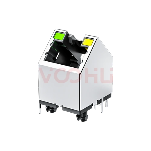 SYT52C1188AB2C1DB4134 45&deg; bevel 1*1 Tab UP G/Y DIP RJ45