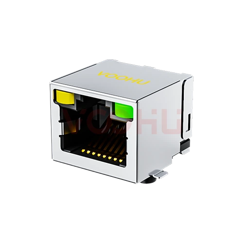 SYT561188AB1A6SB1133 90&deg; side insertion 1*1 Tab UP LED Y/G Shield Tabs  SMD  RJ45