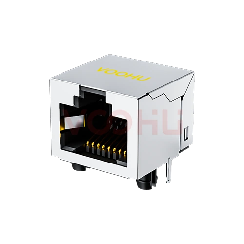 SYT561188GWA3DY1027 90&deg; side insertion 1*1 Tab UP  NO LED Shield Tabs DIP RJ45