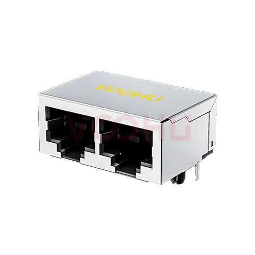 SYT59211218GWA3DY5027 90&deg; side insertion 1*2 Tab Down NO LED  Shield Tabs DIP RJ45