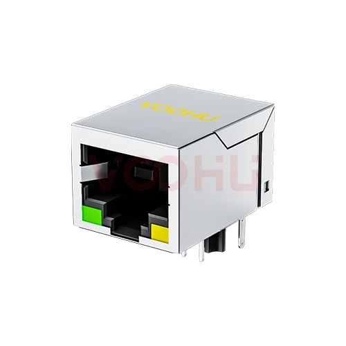 SYT111B178AB2A1DP 90&deg; side insertion 1*1 Tab Down 10/100M POE 720mA LED G/Y Shield Tabs DIP RJ45