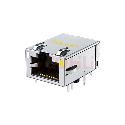 SYT811B198FN4A10DQB 90&deg; 1*1 DIP 100BASE LED（GO/Y）RJ45 (Low Profile)