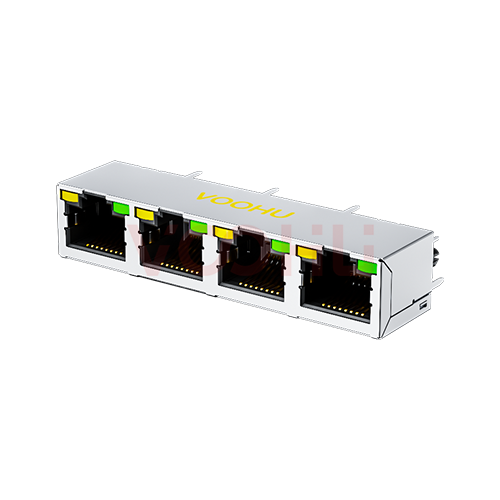 SYT52D1488AB1A1DB1019  180&deg; 1*4  SMT Tab UP  Y/G RJ45