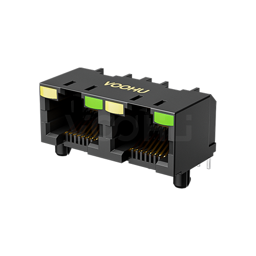 SYT561288JB1A1DB4  1*2  90&deg; Tab Up LED Y/G  Full plastic RJ45