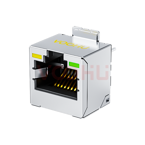 SYT52D1188AB1A6SB1075  90&deg; 1*1 8P8C SMT Tab UP Y/G RJ45