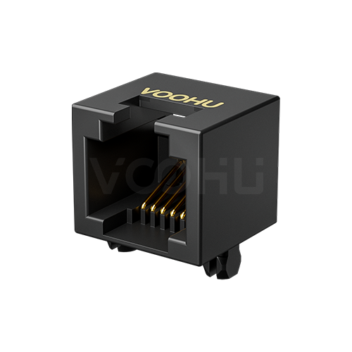 SYT53241164IWA1DY1017 1*1 6P4C 90&deg; Tab Up  Full plastic  NO LED  RJ11