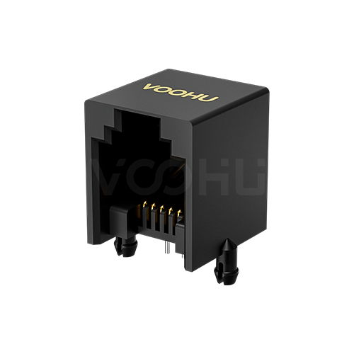 SYT55211166IWA1DY4017 1*1 6P6C 90&deg; Tab Up  Full plastic  NO LED  RJ11