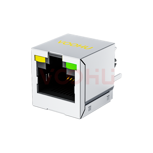 SYT52241188AB1A1DB4 180&deg; vertical  1*1 Tab UP  LED yellow/green 8P8C With shield DIP  RJ45