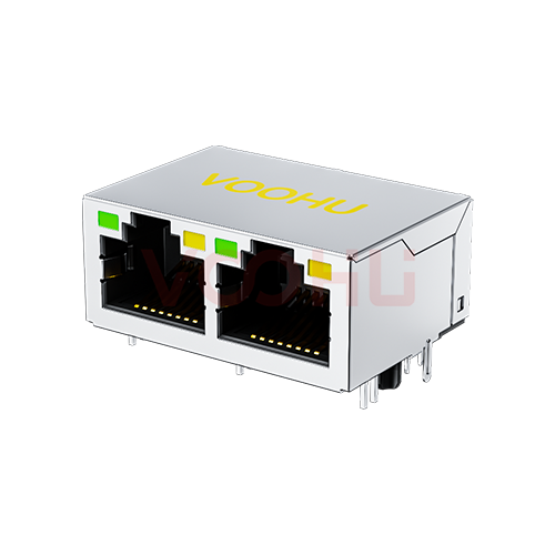 SYT212Q787CD2A1DP 90&deg; DIP 1*2 100/1000BASE POE 600mA LED:G/Y J45 Connector