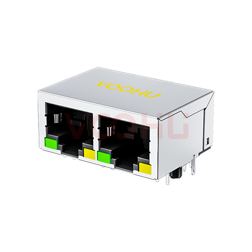SYT112Q787AB2A1D3P 90&deg; DIP 1*2 100/1000BASE POE 600mA LED:G/Y J45 Connector
