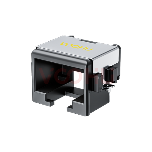 SYTCB681188GWA6SB1075 90&deg; 1*1 Tab Down SMT RJ45 Offset Connector
