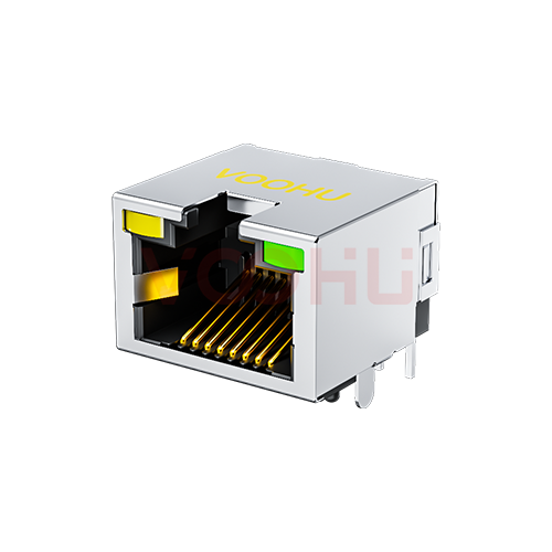 SYT60S1188AB1A6DY1008 (bent foot) 90&deg; side insertion 1*1 Tab UP LED Y/G Shield Tabs DIP  RJ45(Low Profile)