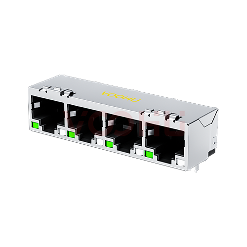 SYT56F1488AE6A3DB3057 90&deg; side insertion 1*4 Tab Down G/GO DIP RJ45