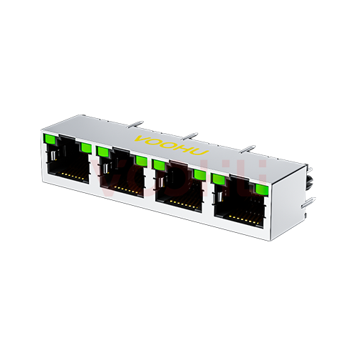 SYT52T1488AB3A1D10B1057  180&deg; vertical  1*4 Tab UP LED G/G DIP  RJ45