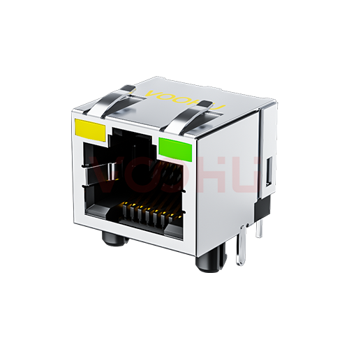 SYT561188DB1A1DB7DB 90&deg; side insertion 1*1 Tab UP LED Y/G Shield Tabs  DIP RJ45