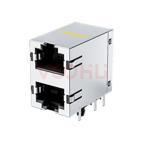 SYT59212188HWA1DY1A022Short body 90&deg; side insertion 2*1 Tab UP/Down NO LED DIP RJ45