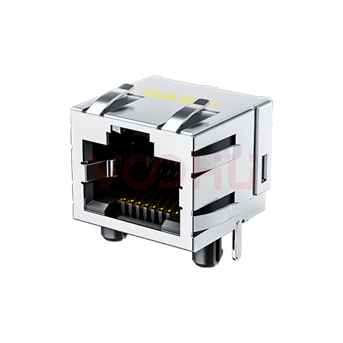 SYT561188HWA1DB4  90&deg; side insertion 1X1 Tab Up RJ45 straight through 56 without light with shield