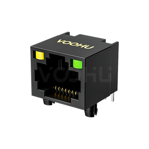 SYT561188JB1A1DY128  90&deg; side insertion 1*1 Tab UP LED Y/G all plastic DIP RJ45