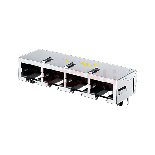 SYT56221488HWA1DY1187  90&deg; side insertion 1X4 8P8C Tab Down NO LED DIP RJ45