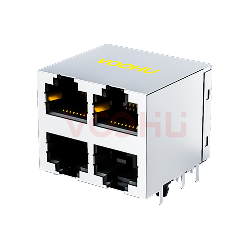 SYT59212288GWA1DY1E022  90&deg; side insertion 2*2 Tab UP/Down  DIP RJ45