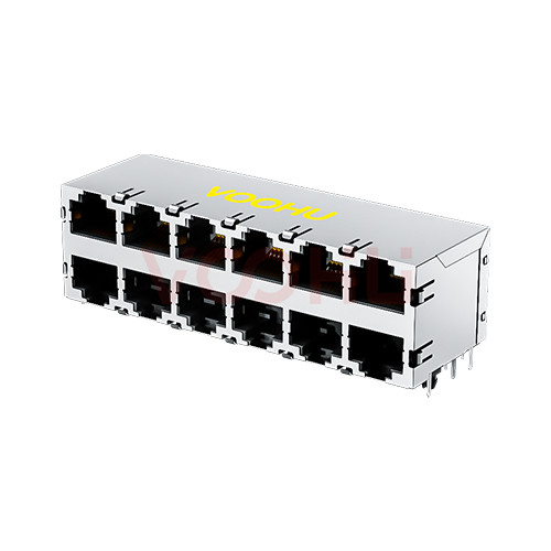 SYT59212688HWA1DY1A157  90&deg; side insertion 2*6 8P8C  Tab UP/Down NO LED DIP RJ45