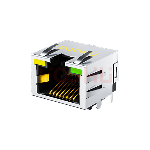 SYT60S1188DB1A6DY1008  90&deg; side insertion 1*1  Tab UP LED Y/G DIP RJ45(Low Height)