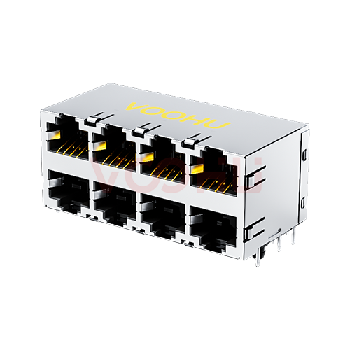 SYT59212488HWA1DY1A127  90&deg; side insertion 2*4  Tab UP/Down NO LED DIP RJ45