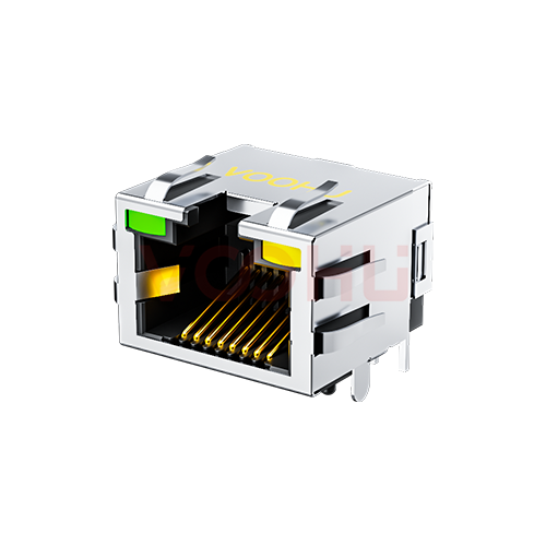 SYT60S1188DB2A6DY1008  90&deg; side insertion 1*1  Tab UP LED G/Y With shrapnel DIP RJ45