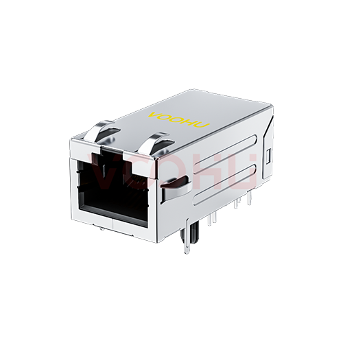 SYT411Q394HWA2DPB1057  90&deg; 1*1 Tab UP 10G POE+ 60W  Shield Tabs DIP RJ45