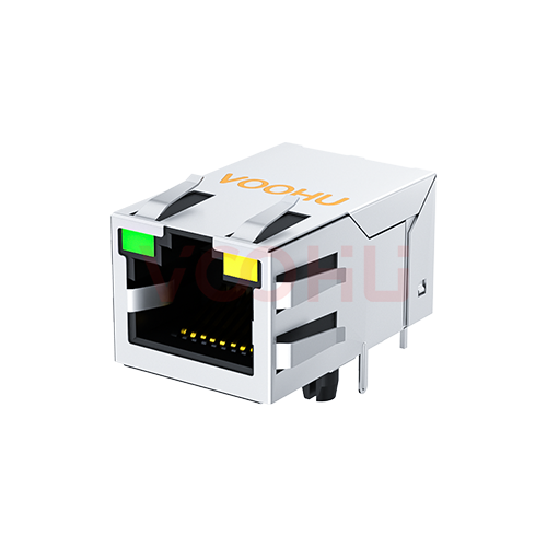 SYT-098GYNL  90&deg; side insertion 1*1 Tab Up 10/100M DIP RJ45
