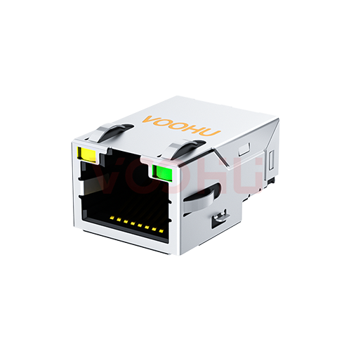 SYT211B002DA1A7CBS057  90&deg; side insertion  1*1 Tab UP Y/G 10/100M SMT RJ45