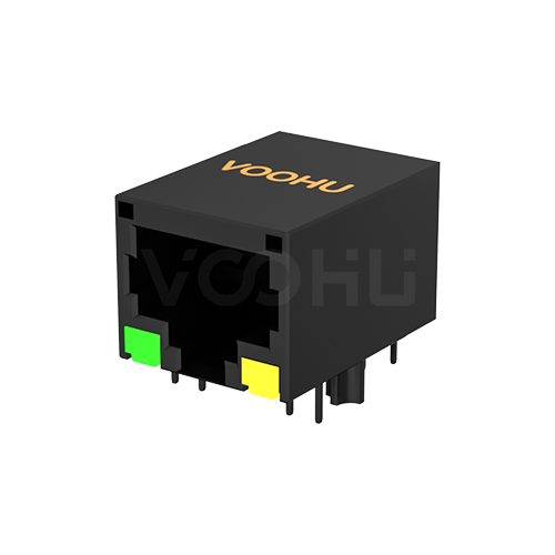 SYT111B002LA2A1DDJ  90&deg; side insertion 1*1 Tab Down G/Y 10/100M DIP RJ45