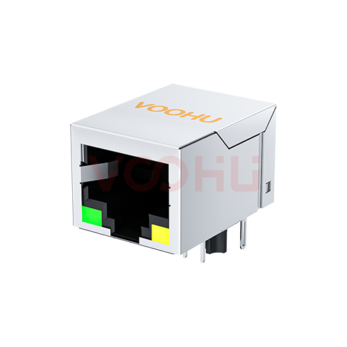 SYT111B002AA2A1D  90&deg; side insertion 1*1 Tab down G/Y 10/100M DIP RJ45