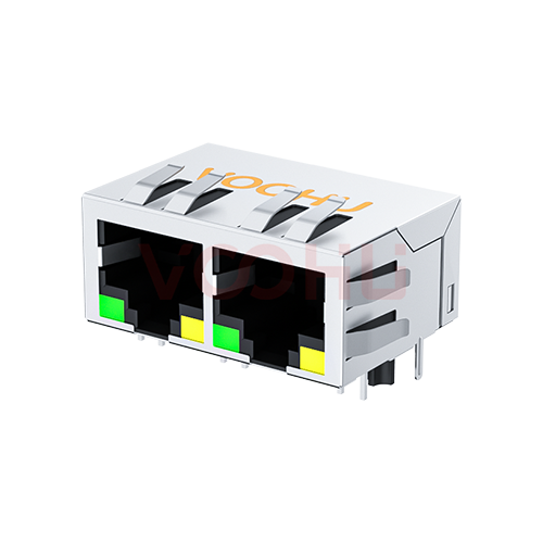 SYT112B002DB2A1D3MZB  90&deg; side insertion  1*2  Tab DOWN G/Y 10/100M  DIP RJ45
