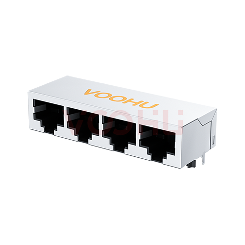 SYT114B002GWA1D3  90&deg; side insertion  1*4  NO LED Tab Down 10/100M  DIP RJ45