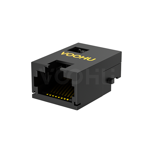 SYT1511B083IWW4CBD057  90&deg; side insertion  1*1   Tab Up 10/100M DIP RJ45 Offset Connector