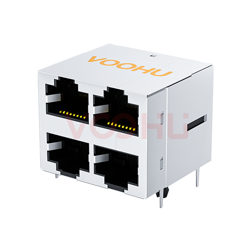 SYT22B102GWA5D068  90&deg; side insertion  2*2  Tab Up/Down 10/100M DIP RJ45