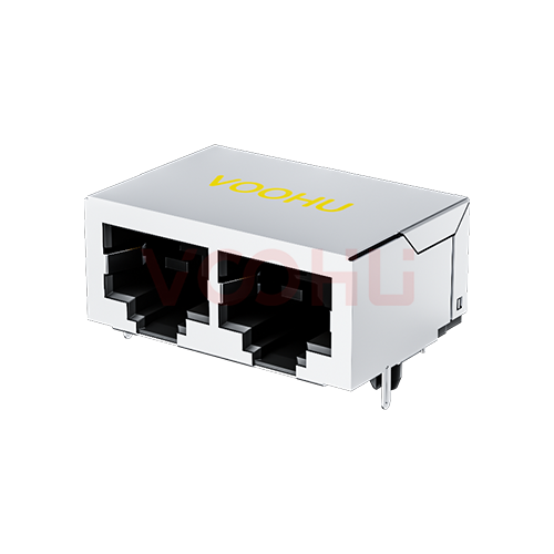 SYT59211218GWA3D7Y1027 90&deg; side insertion 1*2 Tab Down NO LED  Shield Tabs DIP RJ45