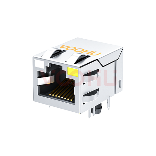SYT211Q191CF5A4D  90&deg;  1*1  Tab Up 100/1000BASE  LED GO/Y DIP RJ45