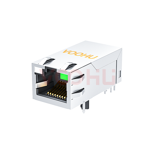 SYT411Q016DF7A1D  90&deg;  1*1  Tab Up 100/1000BASE LED GO/G DIP RJ45