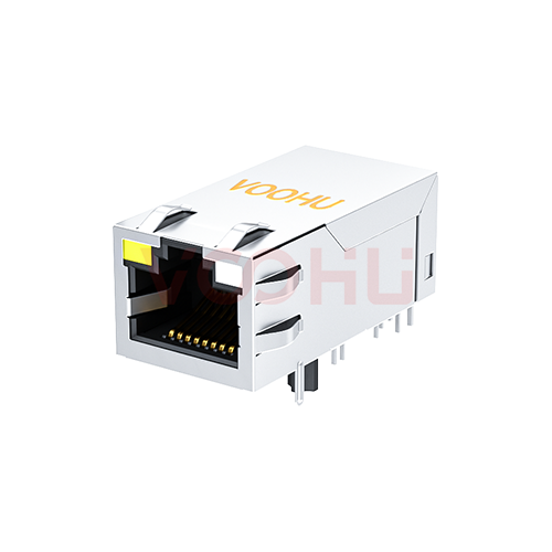 SYT411Q199DE1A1DP(POE+)  90&deg;  1*1  Tab Up 100/1000BASE POE 720mA LED Y/GY DIP RJ45