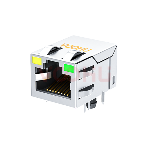SYT211Q066FD1A4D  90&deg;  1*1  Tab Up 100/1000BASE LED Y/G DIP RJ45