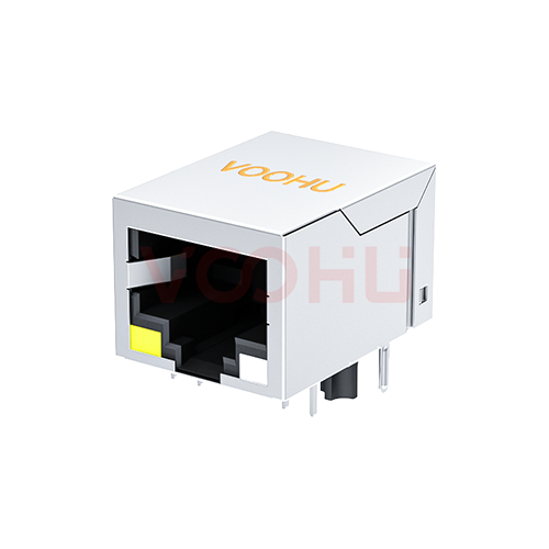 SYT111Q106BH14A1DBY4  90&deg;  1*1  Tab Down 100/1000BASE LED Y/GO DIP RJ45