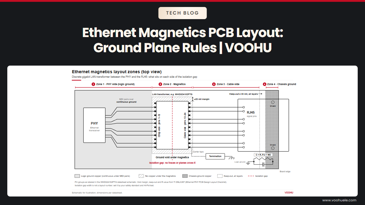Ethernet Magnetics PCB Layout: Should There Be a Ground Plane Under the Magnetics?